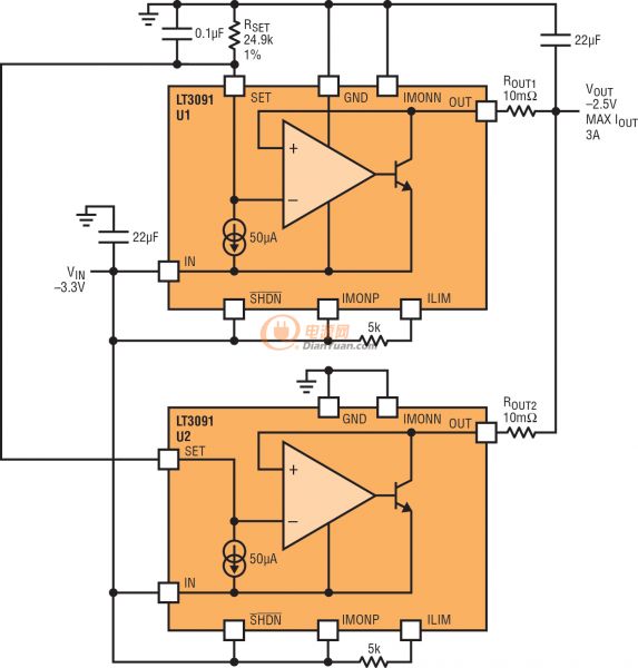 負穩(wěn)壓器擴充了電流基準(zhǔn)線性穩(wěn)壓器系列